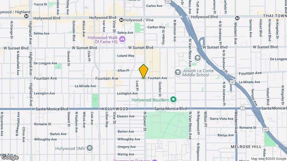 1255 N Gower St Map and Location Details