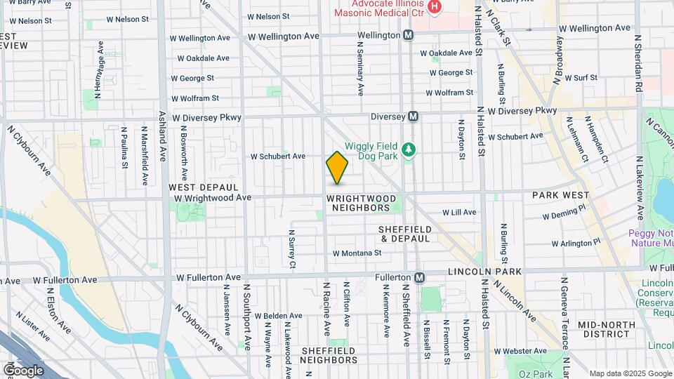 1140 W Wrightwood Ave Map and Location Details