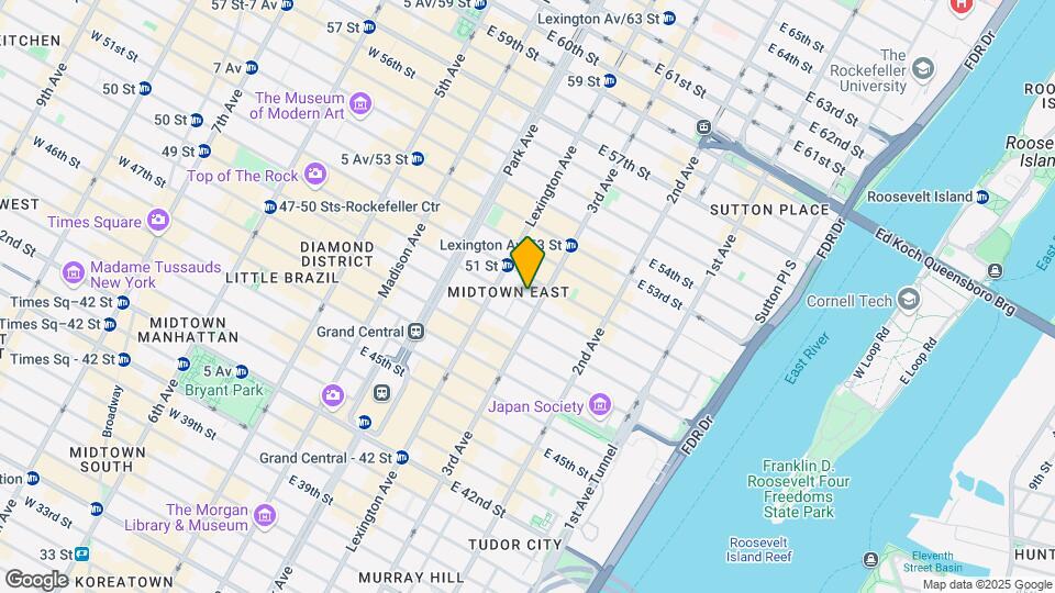 151 E 50th St Mapa y Detalles de la Ubicación