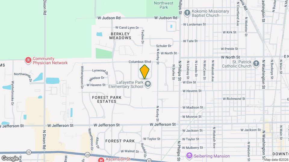 1645 W Elm St Map and Location Details