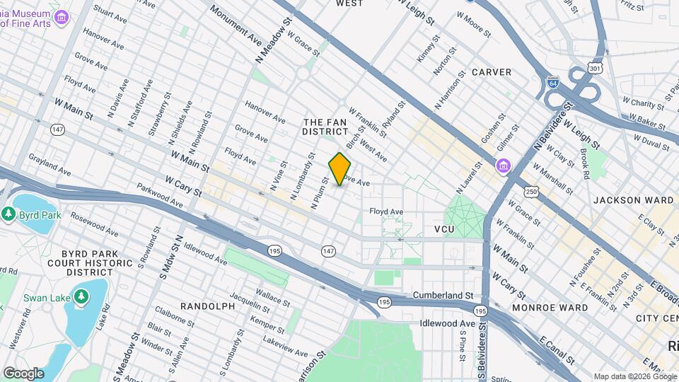 102 N Harvie St Map and Location Details