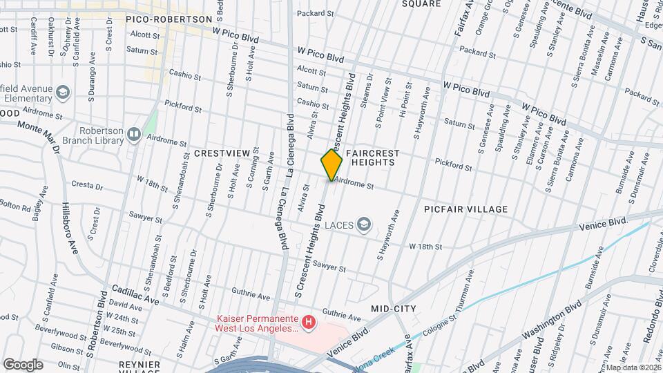 1708 S Crescent Heights Blvd Map and Location Details