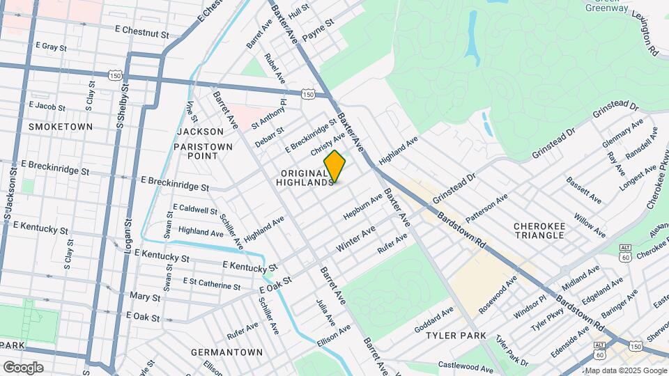1423 Highland Ave Map and Location Details
