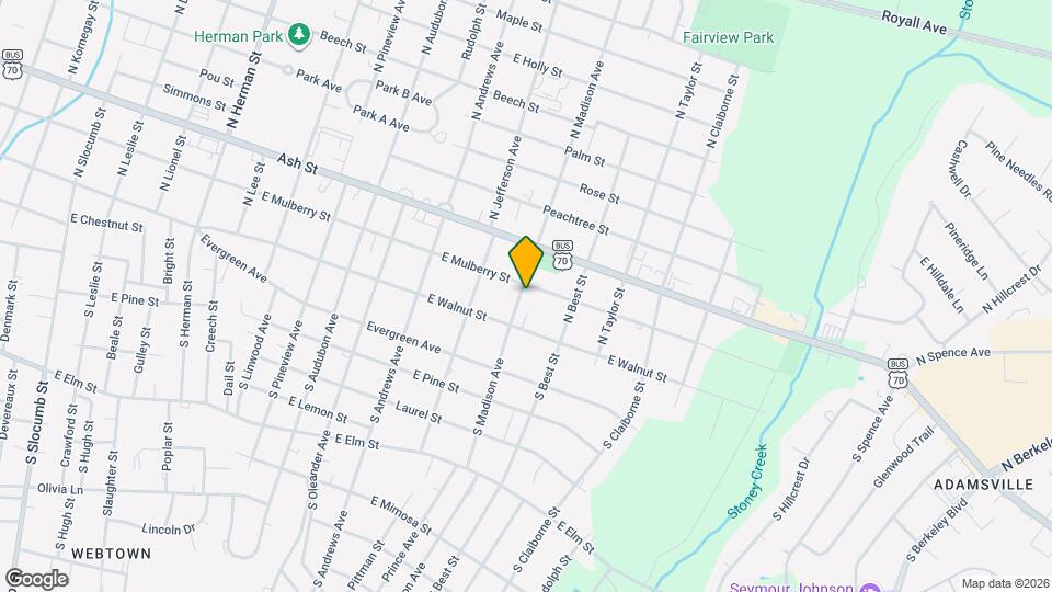 1700 E Mulberry St Map and Location Details