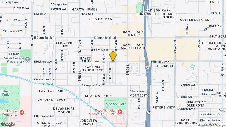 1449 E Highland Ave Map and Location Details