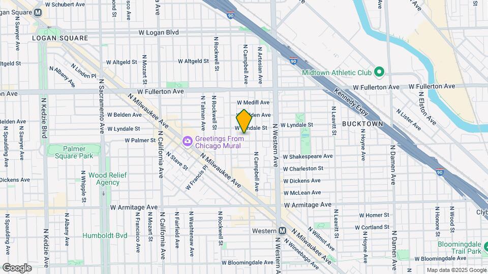 2524 W Palmer St, Unit 1R Map and Location Details