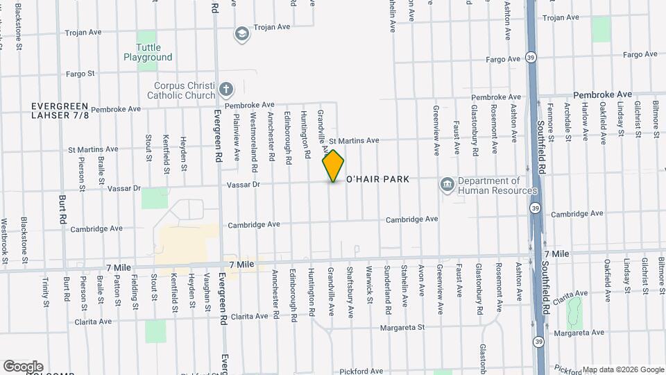 19372 Grandville Ave Map and Location Details