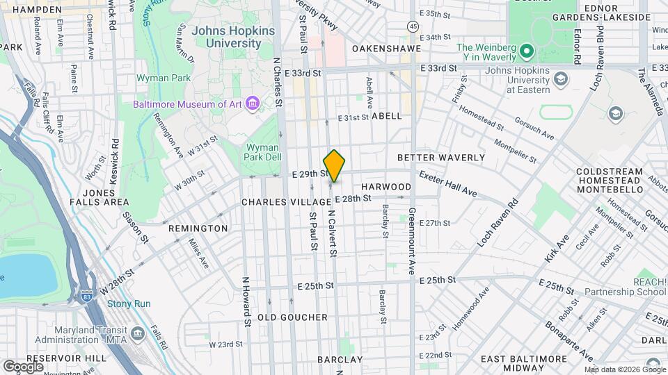 2821 N Calvert St Mapa y Detalles de la Ubicación
