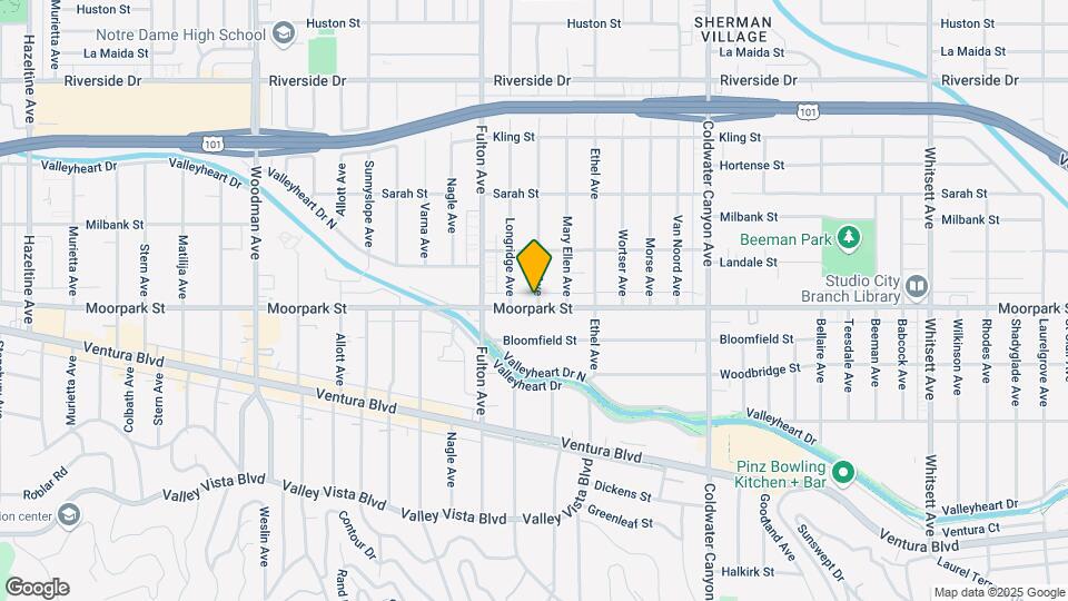 13203 Moorpark St Map and Location Details