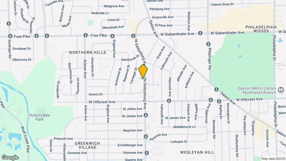 2615 N Gettysburg Ave Map and Location Details