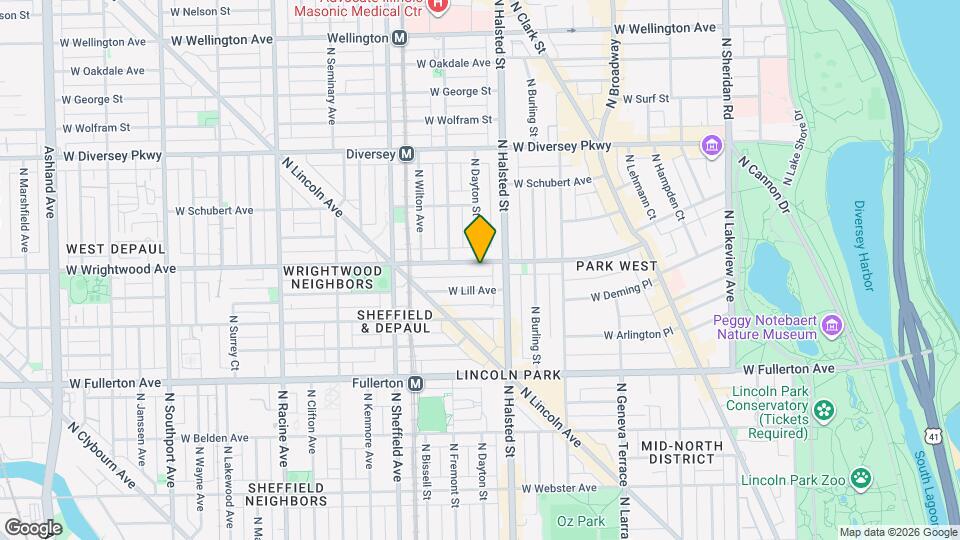 827 W Wrightwood Ave, Unit 1 Map and Location Details