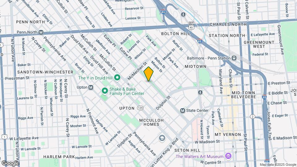 1406 Eutaw Place Map and Location Details