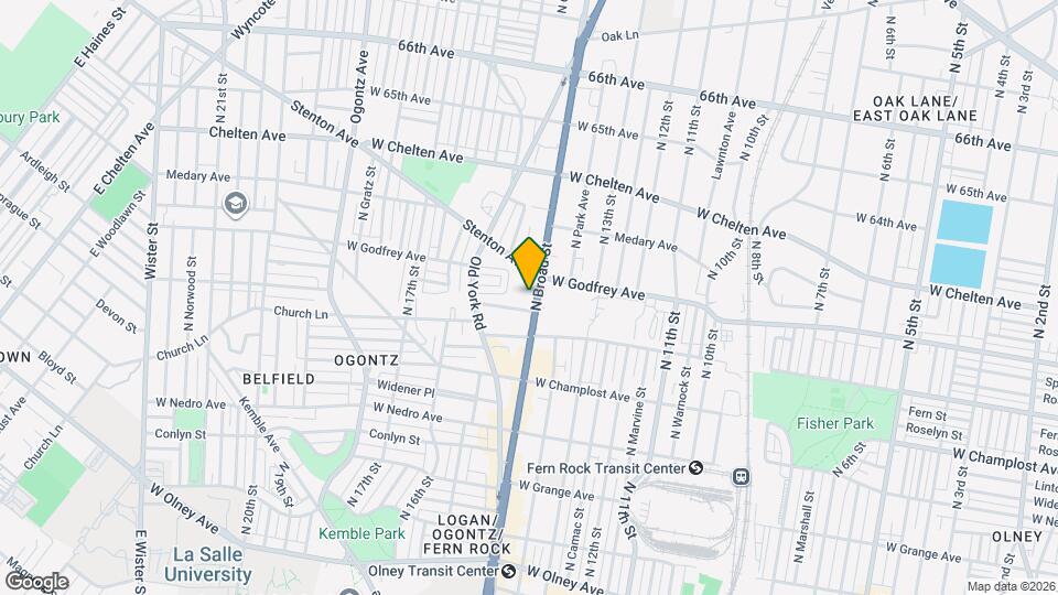 6124 N Broad St Map and Location Details