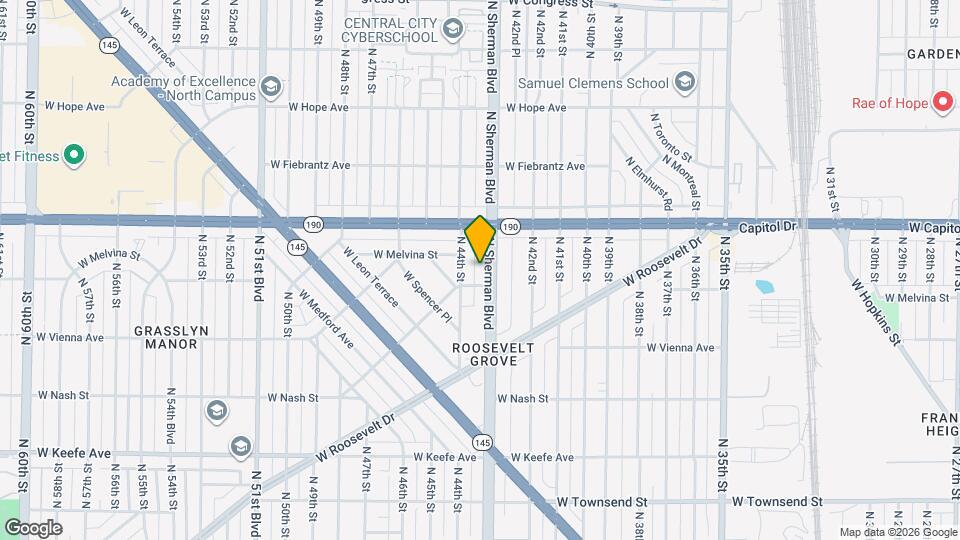 3921 N Sherman Blvd, Unit 3921 Sherman Upper Unit Duplex Mapa y Detalles de la Ubicación