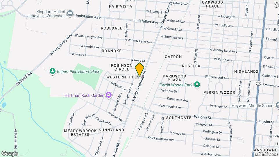 1605 S Yellow Springs St Map and Location Details