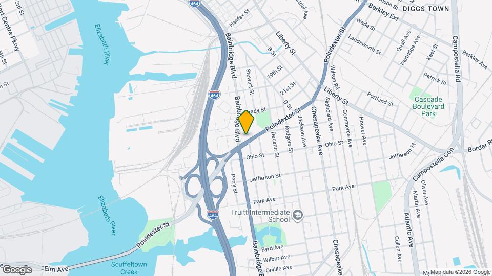 801 Poindexter St Map and Location Details