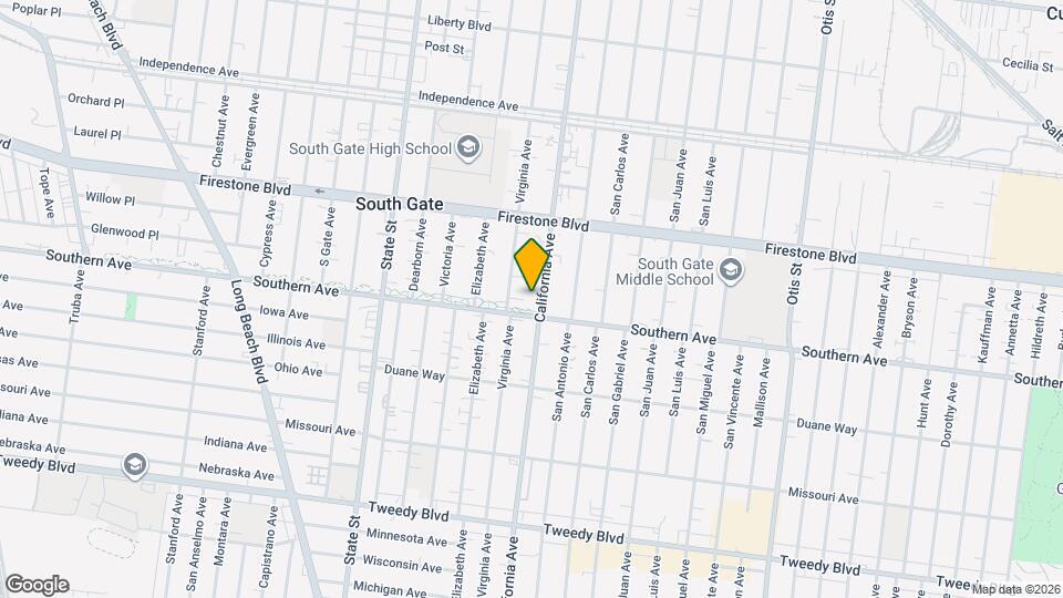 8989 California Ave Map and Location Details