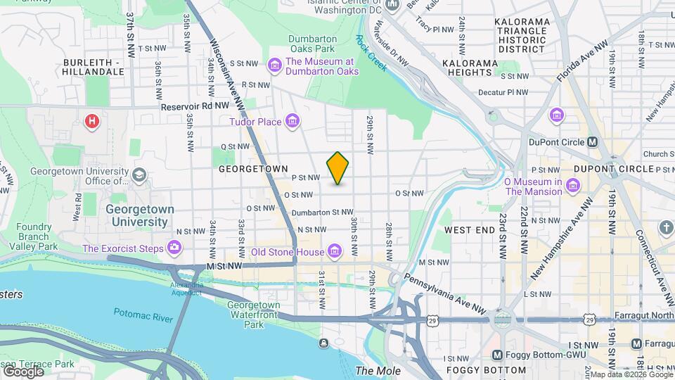 3025 O St NW, Unit English Basement Georgetown Map and Location Details