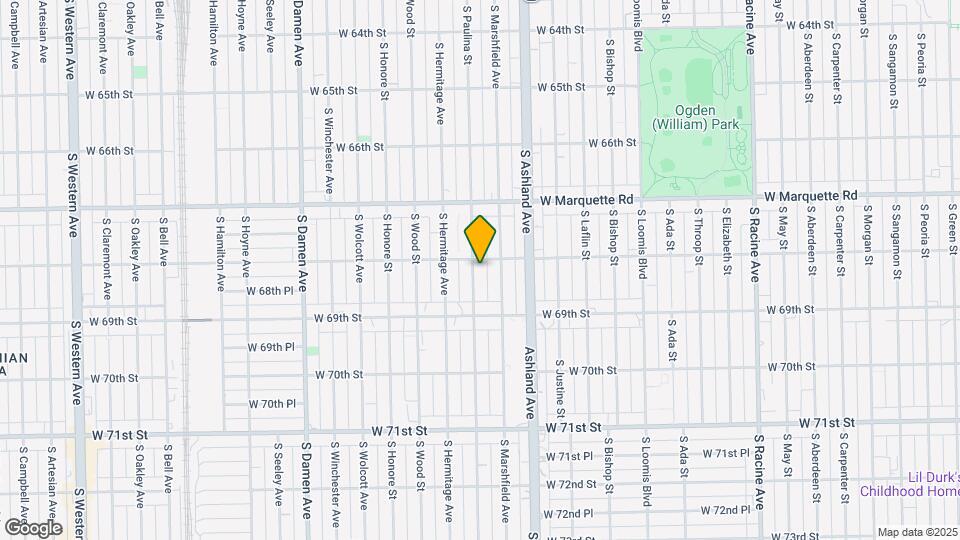 6807 S Paulina St Map and Location Details