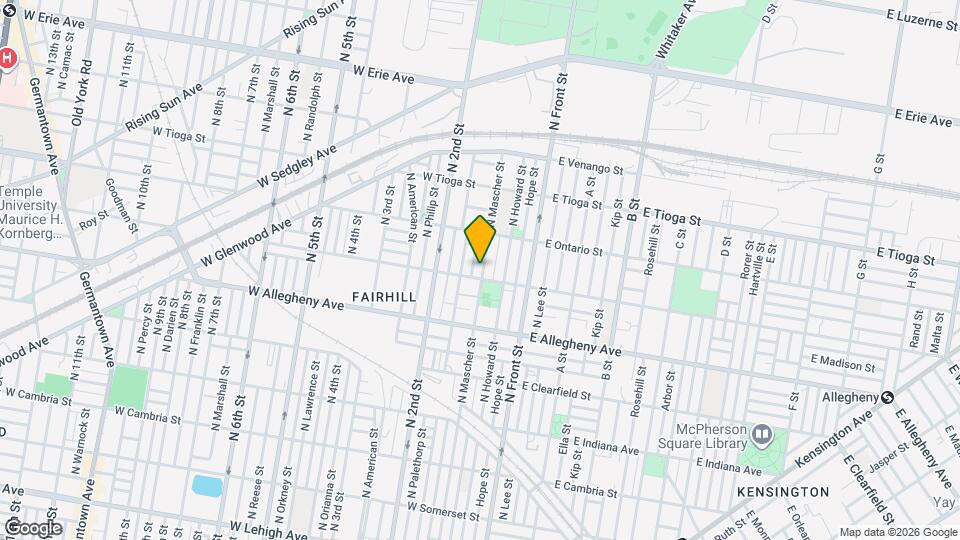 3308 N Mascher St Map and Location Details