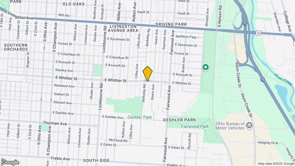 1463 E Whittier St Map and Location Details