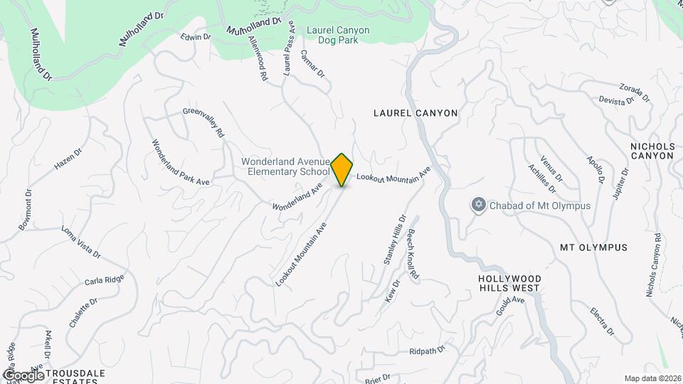 8535 Lookout Mountain Ave Map and Location Details