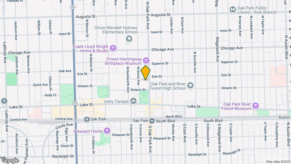 221 N Oak Park Ave Map and Location Details