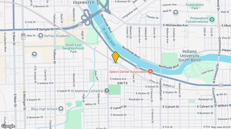 1131 E Broadway St Map and Location Details