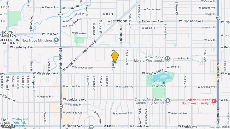 1028 S Tennyson St Map and Location Details