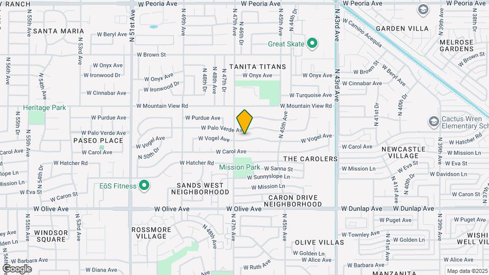 4628 W Vogel Ave Mapa y Detalles de la Ubicación