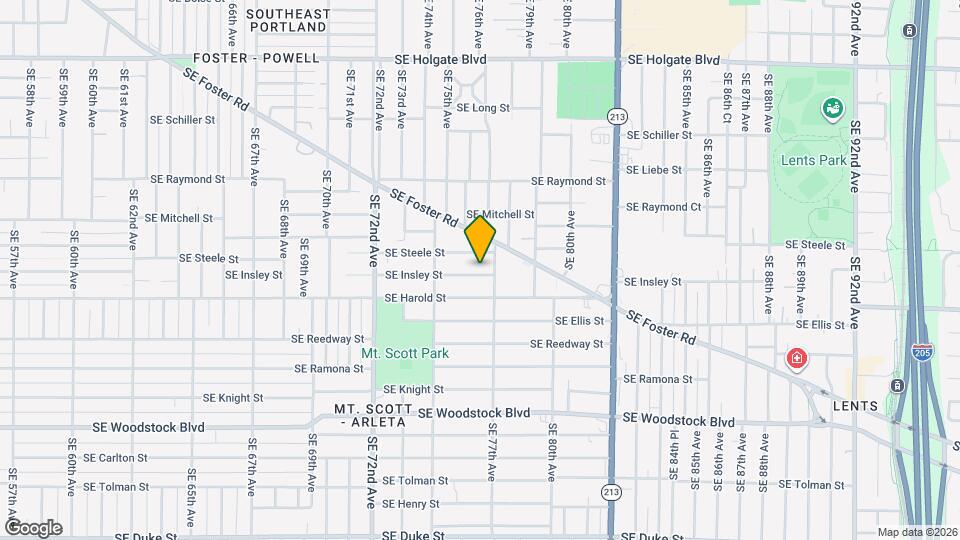 7611 SE Insley St Mapa y Detalles de la Ubicación
