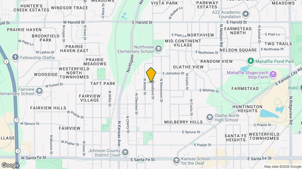 709 N Woodland St Map and Location Details