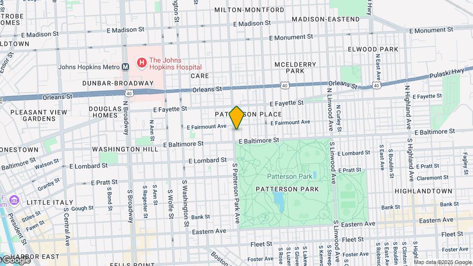 25 N Patterson Park Ave Mapa y Detalles de la Ubicación