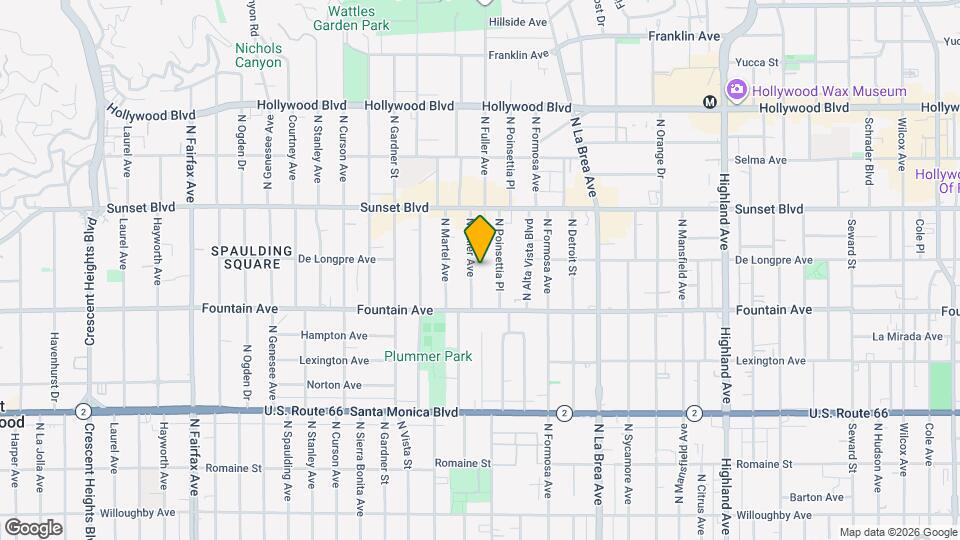 1350 N Fuller Ave, Unit 1 Map and Location Details