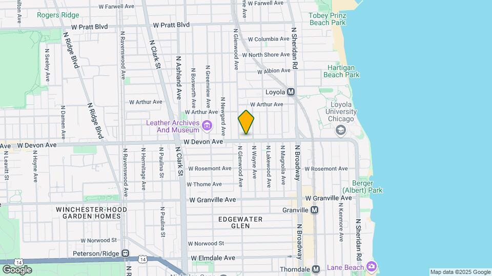 1344 W Devon Ave Mapa y Detalles de la Ubicación