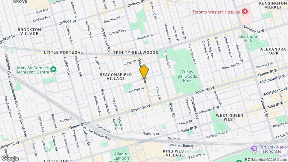 112 Ossington Ave Map and Location Details