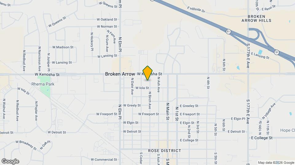 820 N Birch Ave Mapa y Detalles de la Ubicación