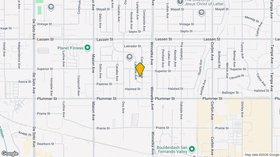 9641 Comanche Ave Map and Location Details