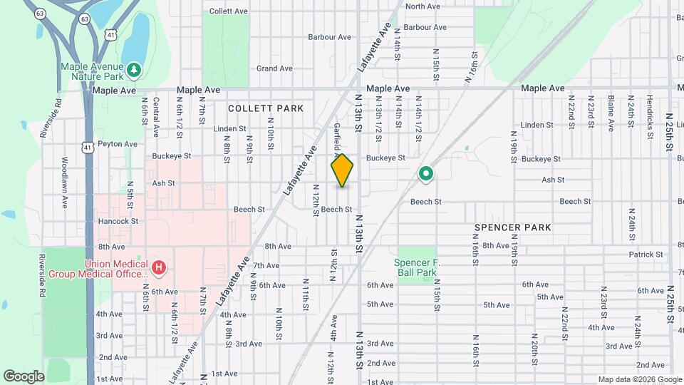 1725 Garfield Ave Map and Location Details