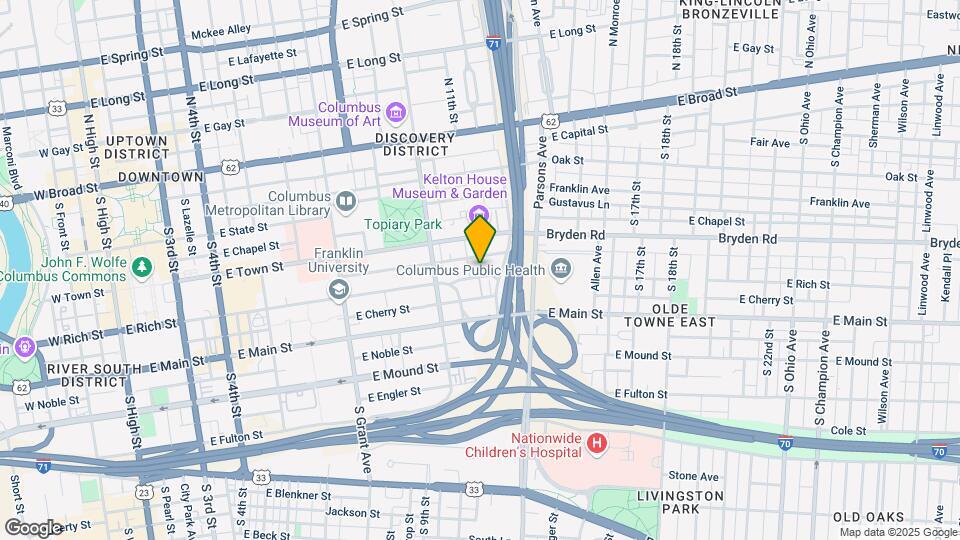 580 E Rich St Map and Location Details