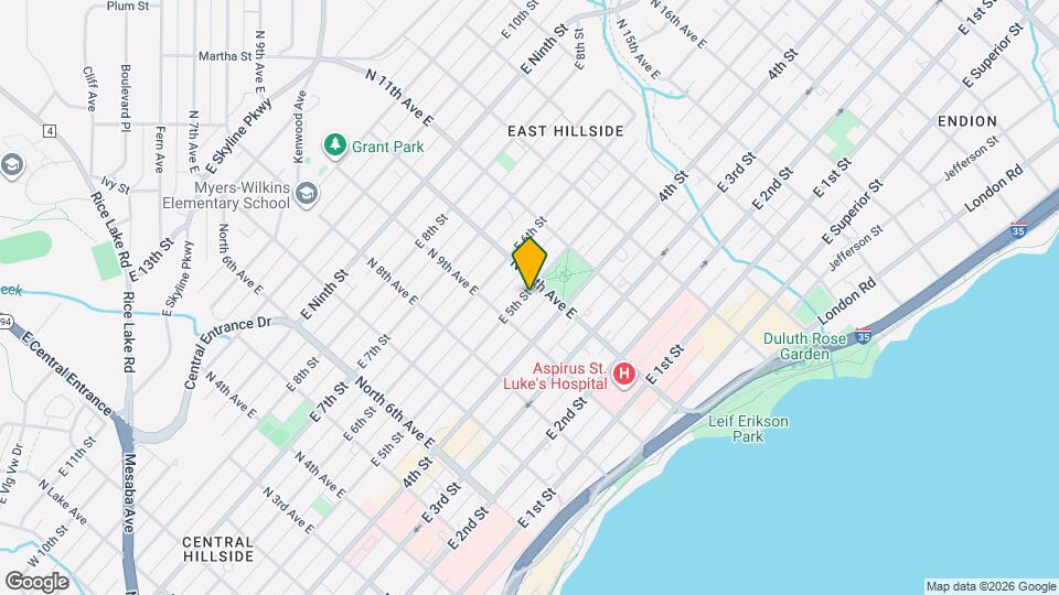 920 E 5th St Map and Location Details