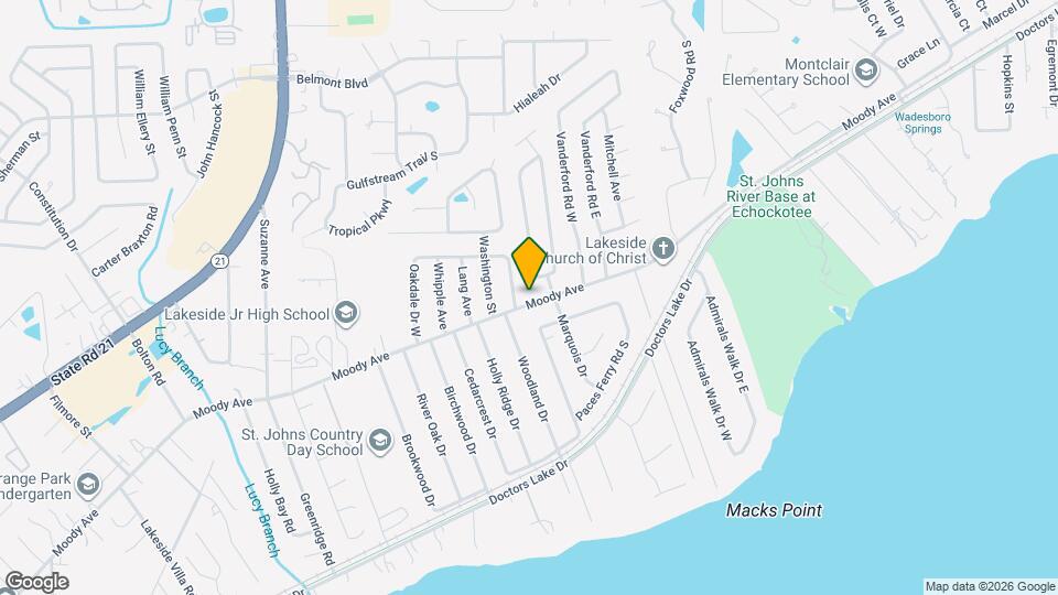 2620 Moody Ave Mapa y Detalles de la Ubicación