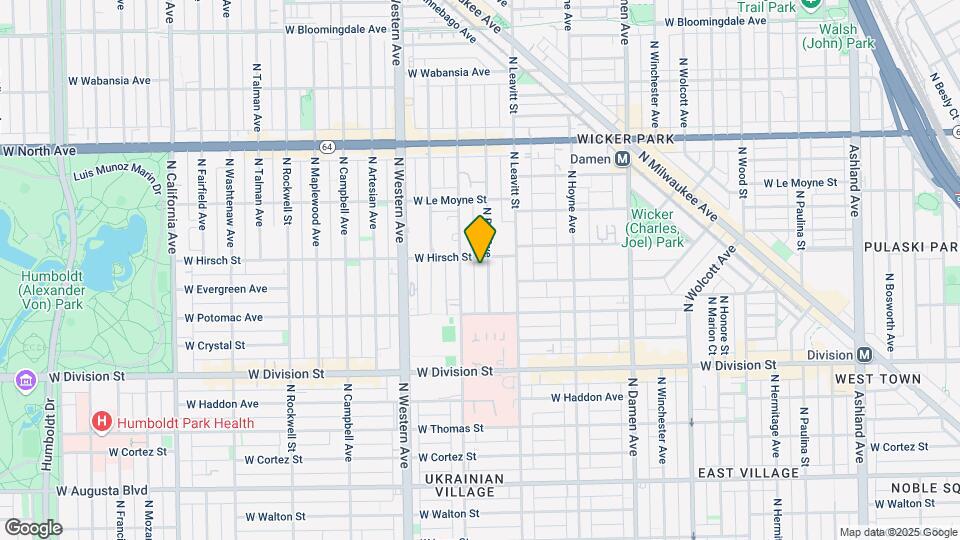 1348 N Bell Ave, Unit 2F Map and Location Details