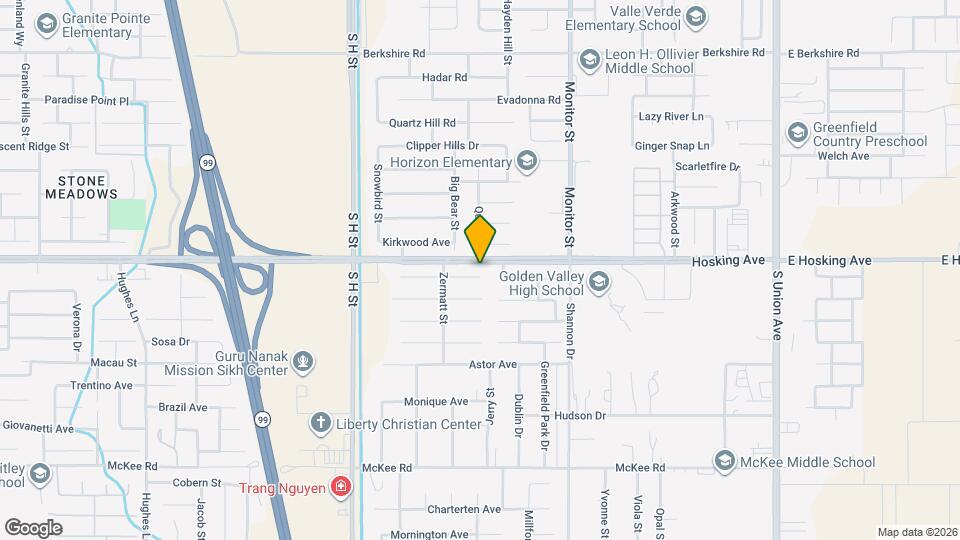 Charming 4-Bedroom, 2-Bathroom Home in Southeast Bakersfield Map and Location Details