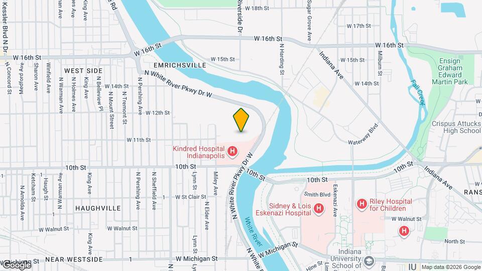 1150 N White River Pkwy Dr W Map and Location Details