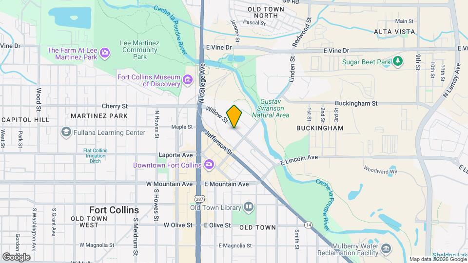 Mill House on Willow Mapa y Detalles de la Ubicación