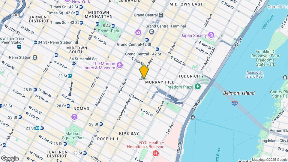 150 E 37th St Mapa y Detalles de la Ubicación