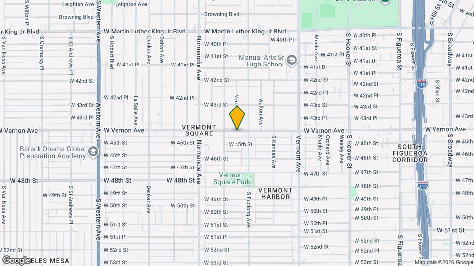 1226 W Vernon Ave Mapa y Detalles de la Ubicación