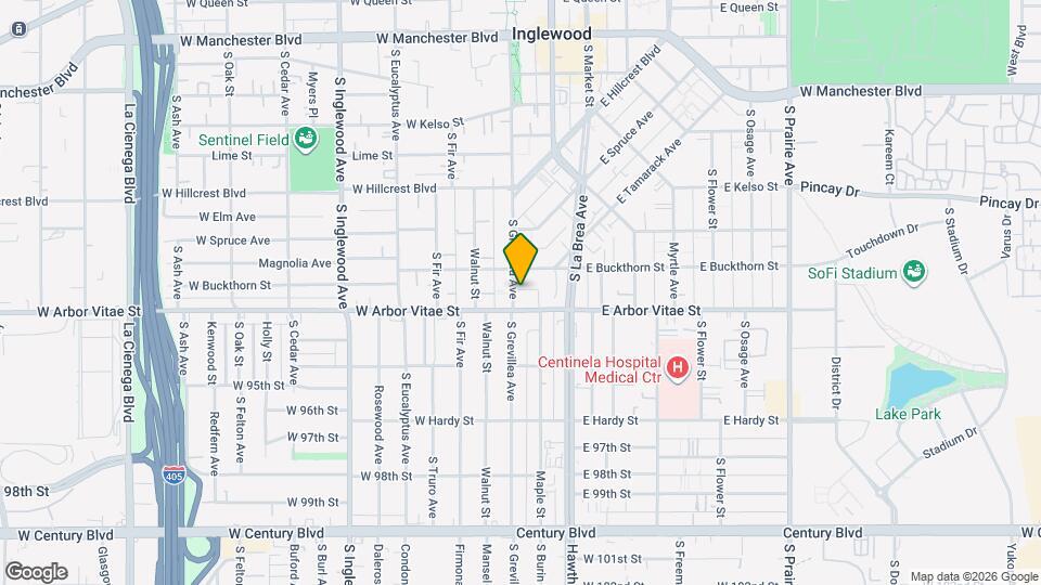 820 S Grevillea Ave Map and Location Details