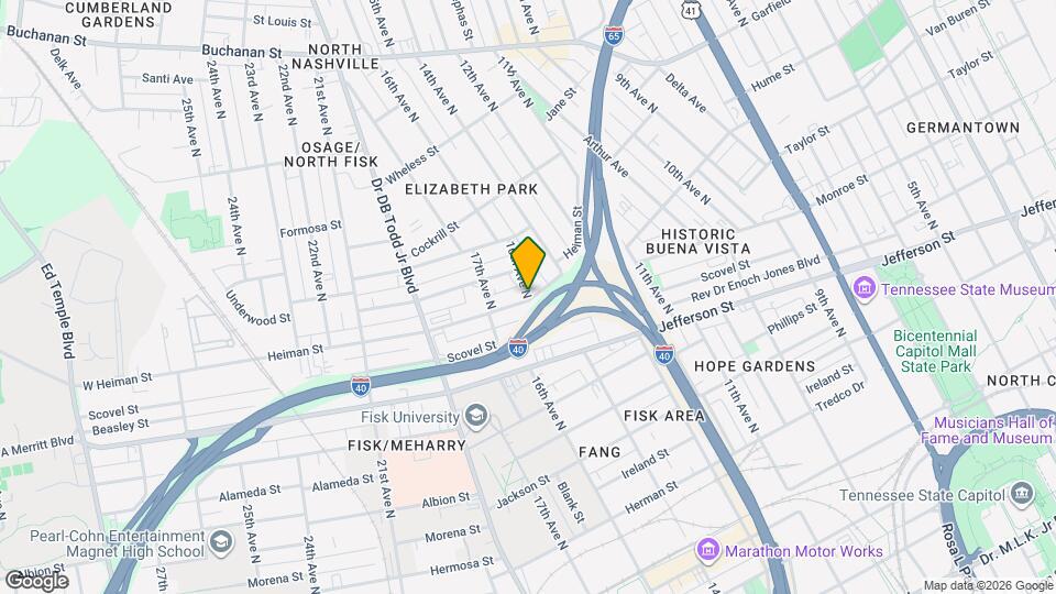 1600 A Heiman St Map and Location Details